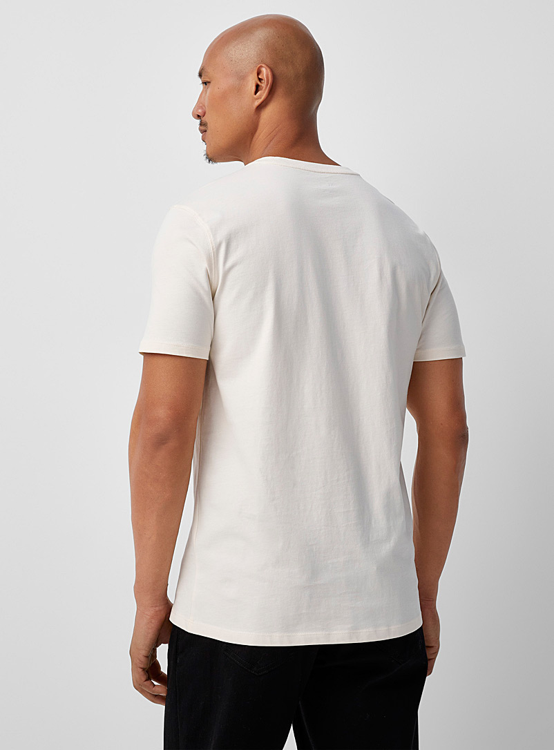 Le 31: Le t-shirt col rond pur coton bio <b>Coupe standard</b> Blanc pour homme