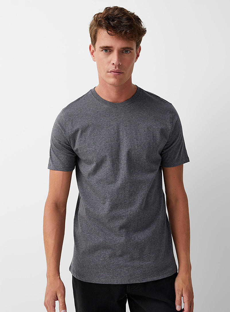 Le 31 Charcoal 100% organic cotton crew-neck T-shirt for men