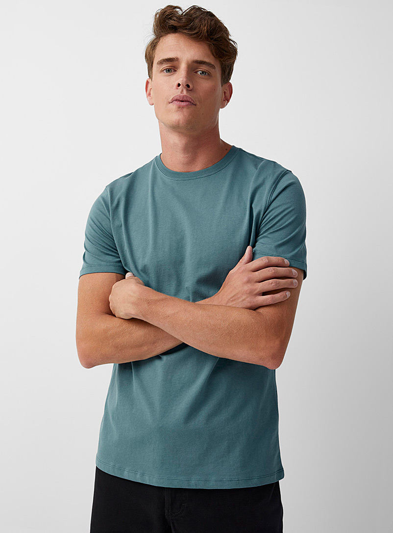 Le 31 Teal 100% organic cotton crew-neck T-shirt Standard fit for men
