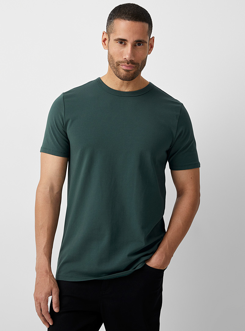 Le 31 Black Stretch jersey crew-neck T-shirt for men