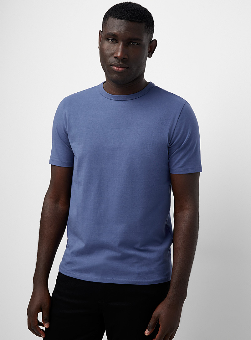 Le 31 Blue Stretch organic cotton crew-neck T-shirt Standard fit for men