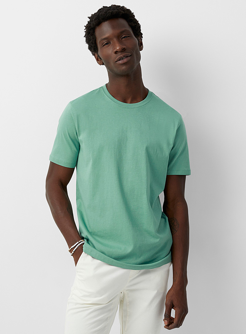 Le 31 Kelly Green Colourful organic cotton T-shirt for men
