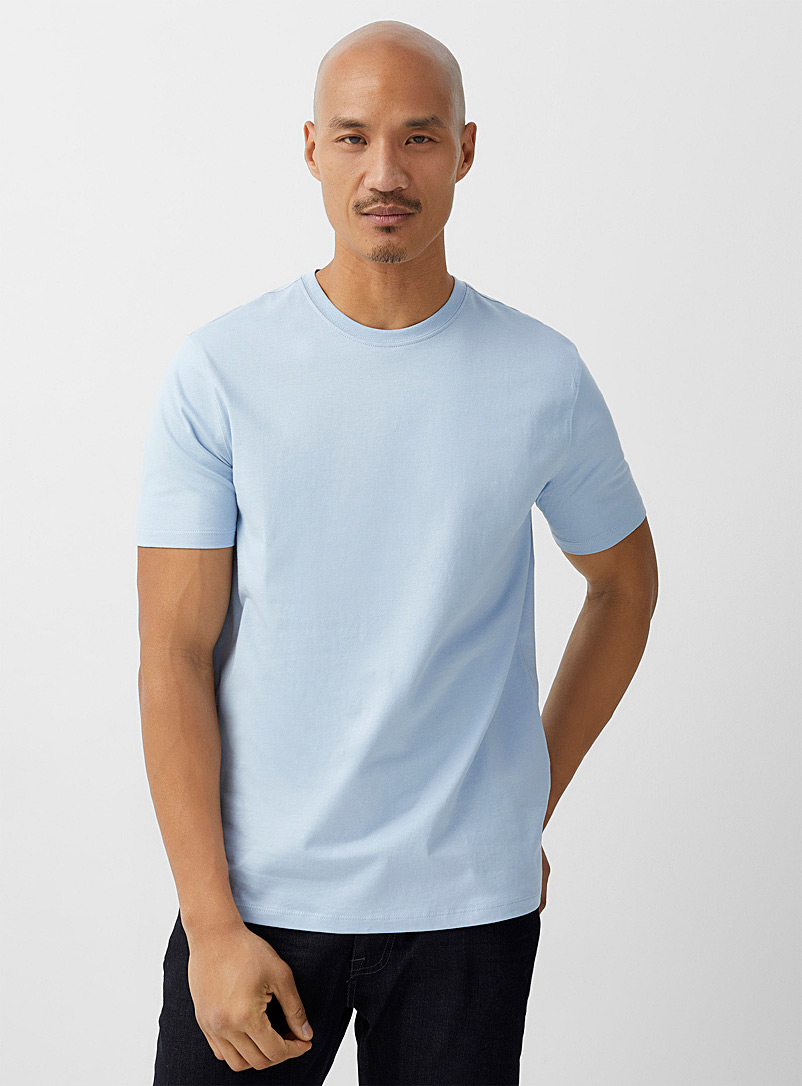 Le 31: Le t-shirt coton bio coloré Bleu pâle-bleu poudre pour homme