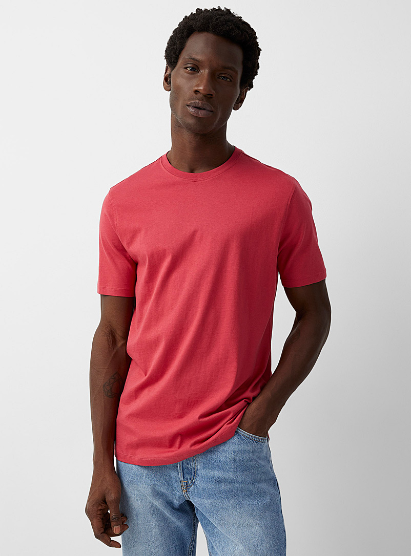 Le 31 Light Red Colourful organic cotton T-shirt for men