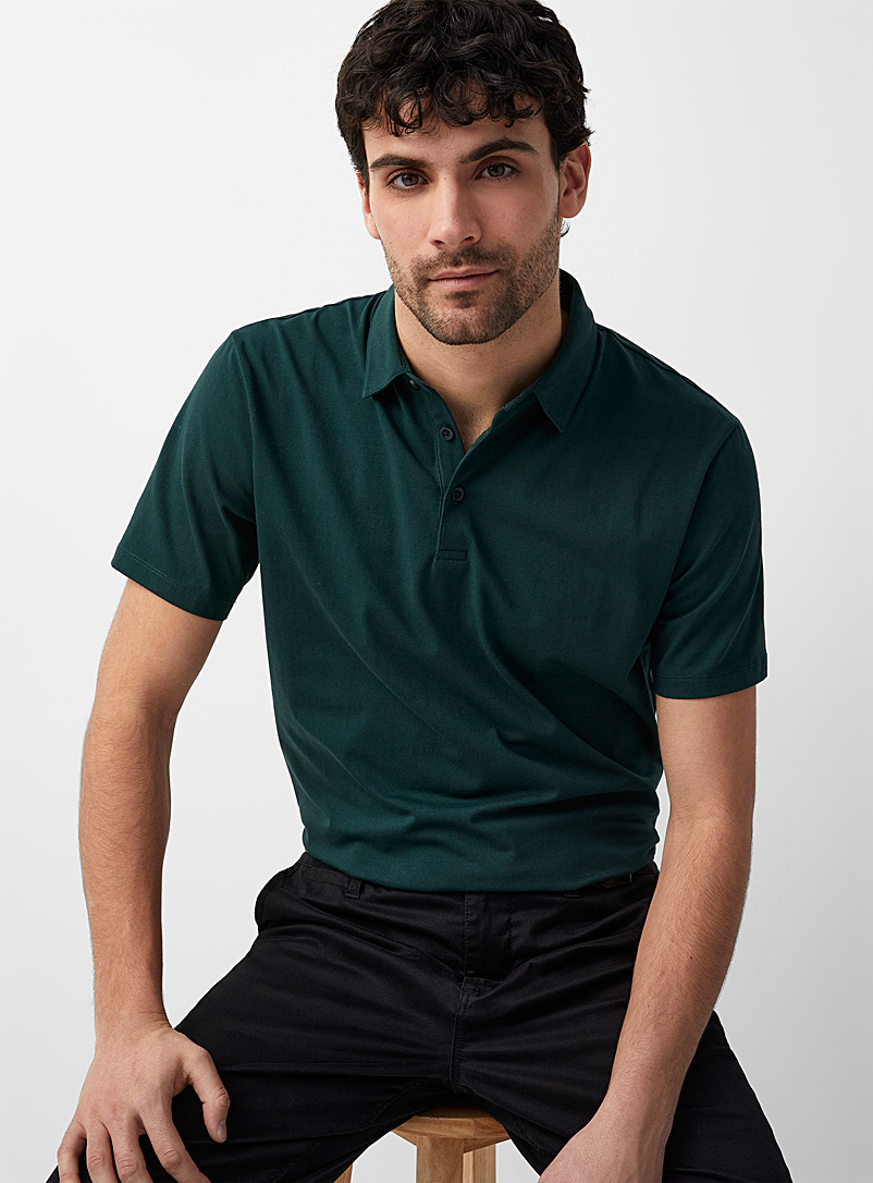 Le 31 Green Stretch jersey polo for men