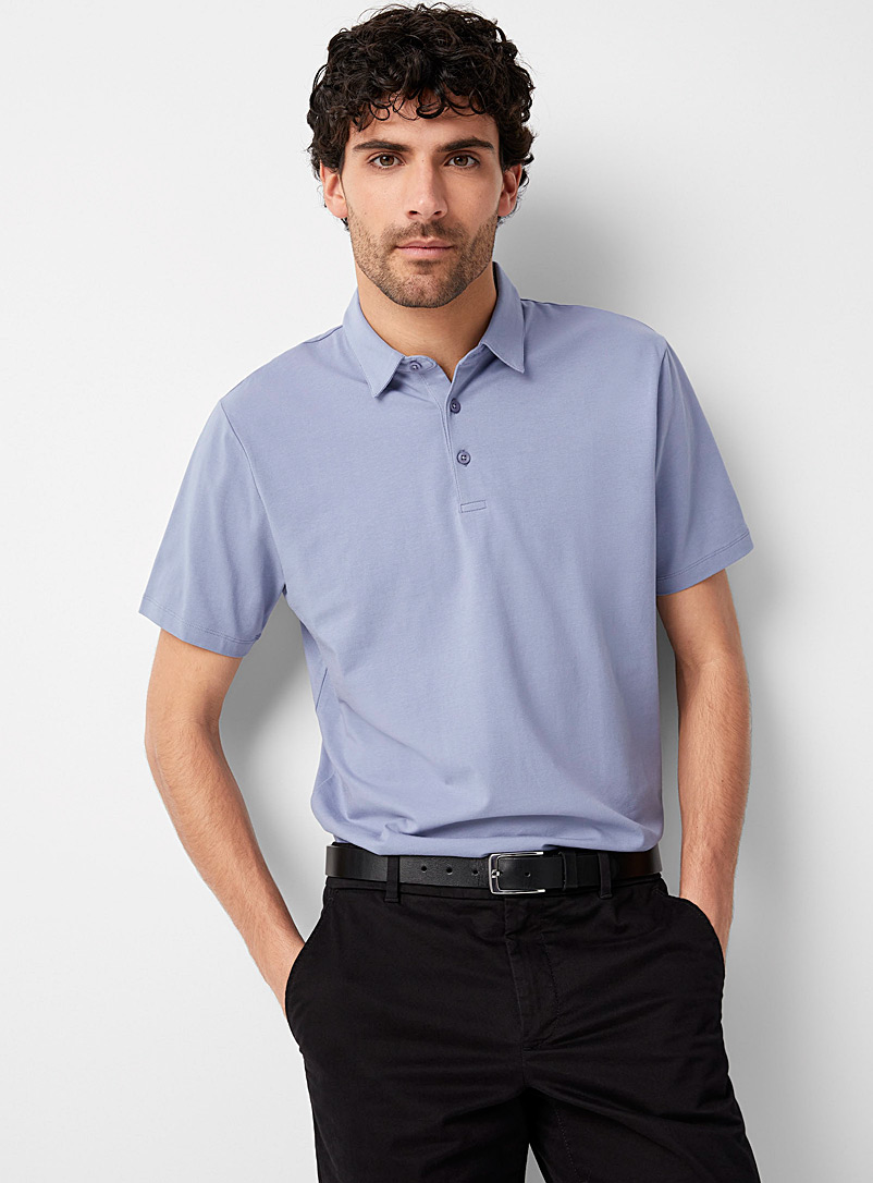 Le 31 Light blue Stretch jersey polo for men