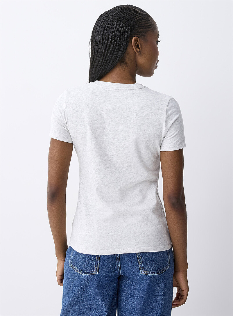 T-shirt Femme C&A Yessica - Taille S (FR36), 100% Coton, Coupe Ajustée, Blanc, Parfait état