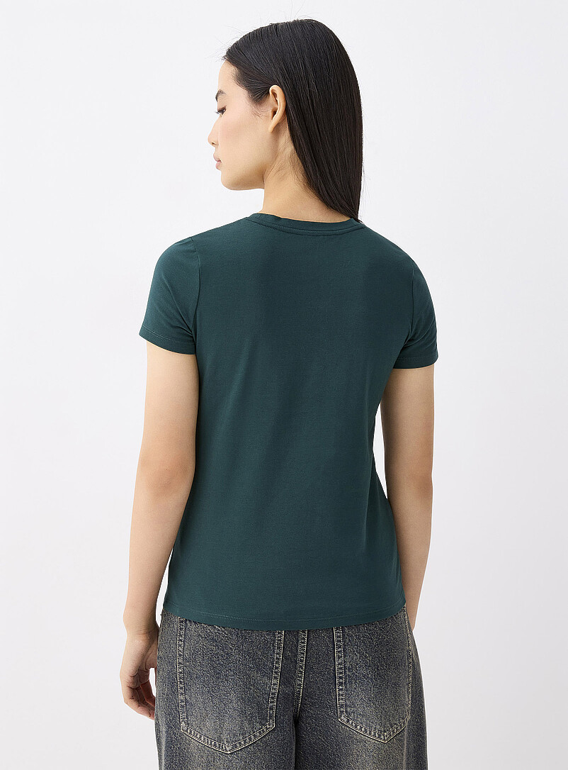 Twik: Le t-shirt col rond jersey l&eacute;ger <b>Coupe ajust&eacute;e</b> Blanc pour femme