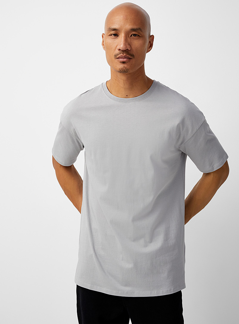 Solid organic cotton longline T-shirt Longline fit