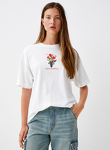 T-shirt Blanc Coupe Ample Homme Taille L - Coton - Neuf Avec étiquettes