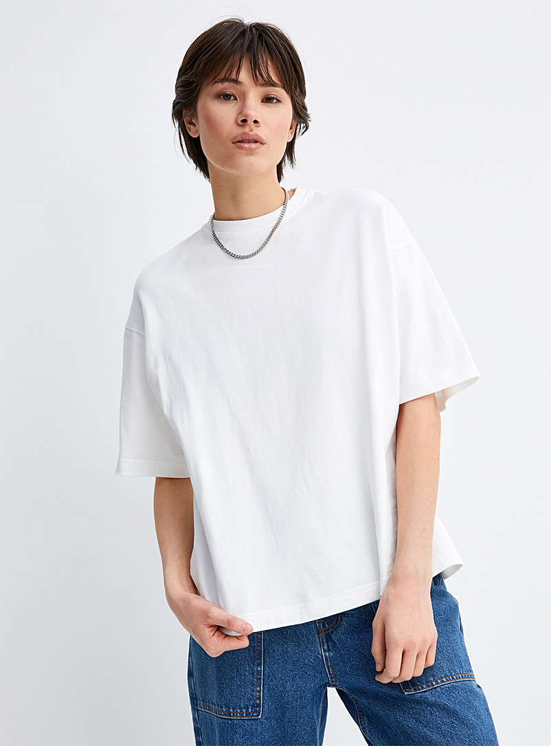Twik White Thick jersey loose tee for women