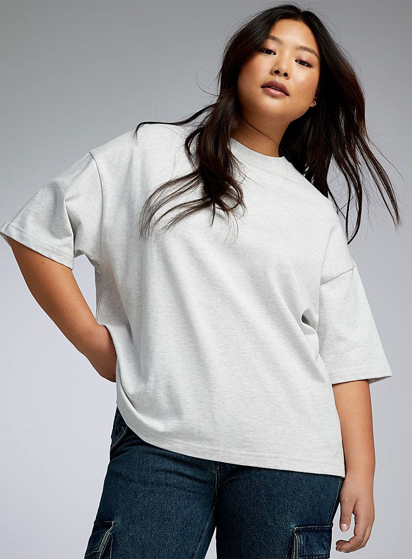 Twik Light Grey Thick jersey loose tee for women