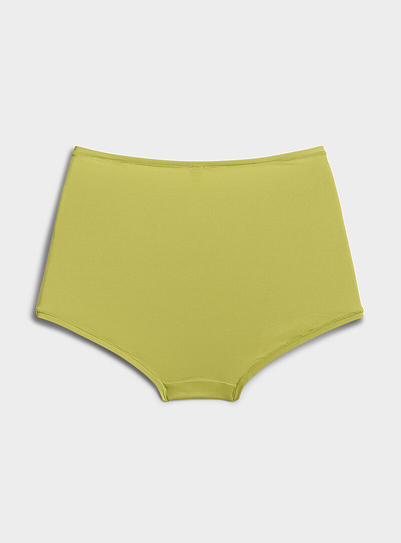 Miiyu Beige Plain microfibre boyshort Recycled nylon for women