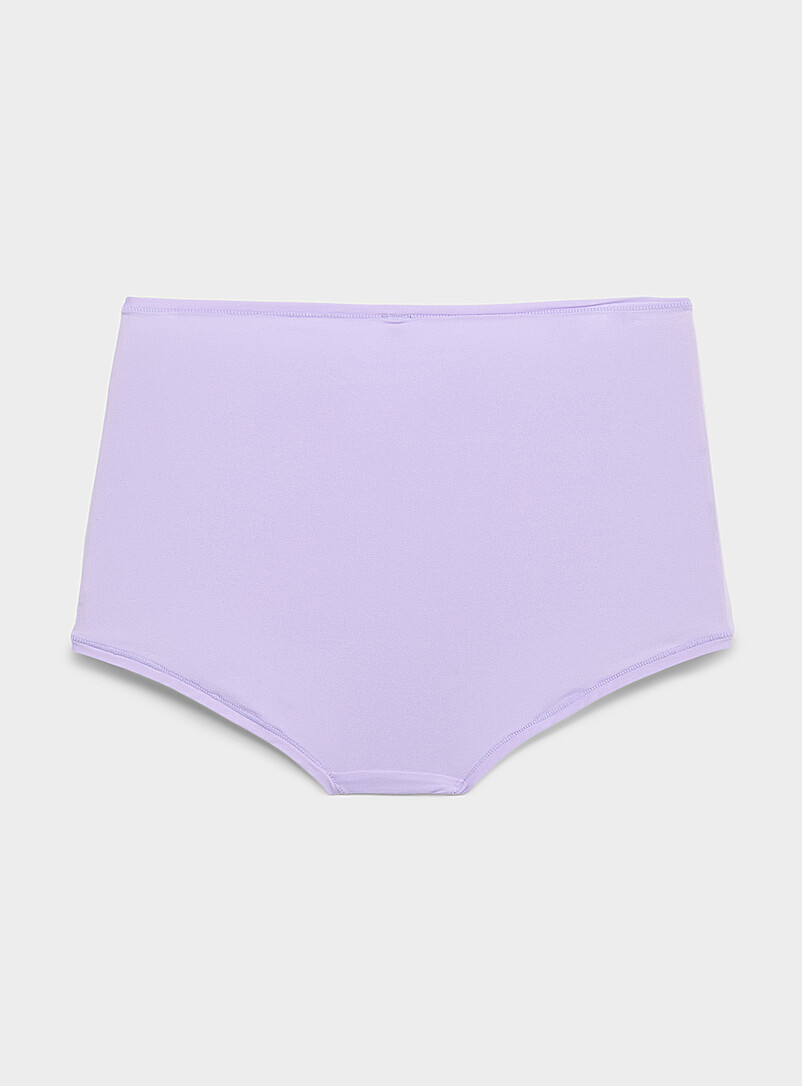 Miiyu Beige Plain microfibre boyshort Recycled nylon for women