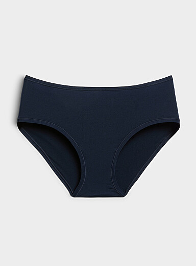 Miiyu Indigo/Dark Blue Plain microfibre classic brief Recycled nylon for women