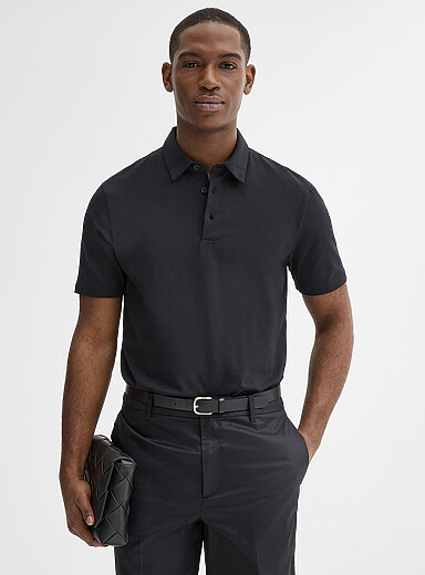 Le 31: Le polo jersey coton biologique extensible Noir pour homme