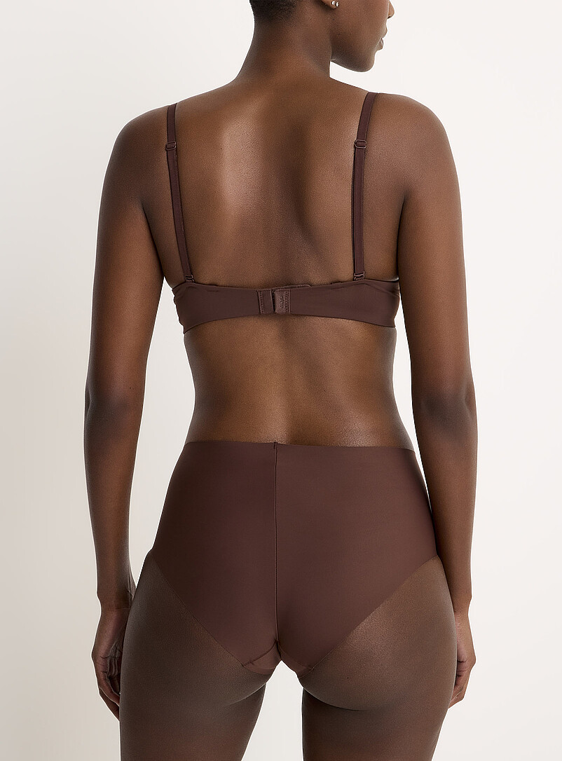 Miiyu: La cheekie taille haute coupe&eacute; laser Nylon recycl&eacute; Brun clair pour femme