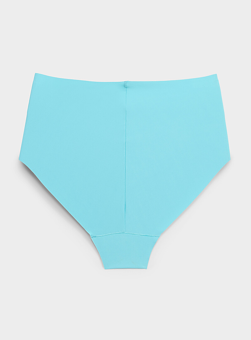 Miiyu Patterned Green Laser-cut high-waist cheeky panty Recycled nylon for women