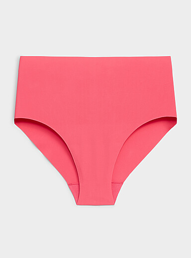 Miiyu: La cheekie taille haute coupe&eacute; laser Nylon recycl&eacute; Saumon - Corail pour femme