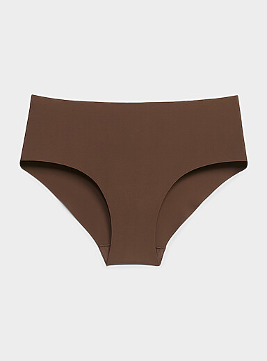 Miiyu Brown  Stretch Laser-cut bikini panty Recycled nylon for women