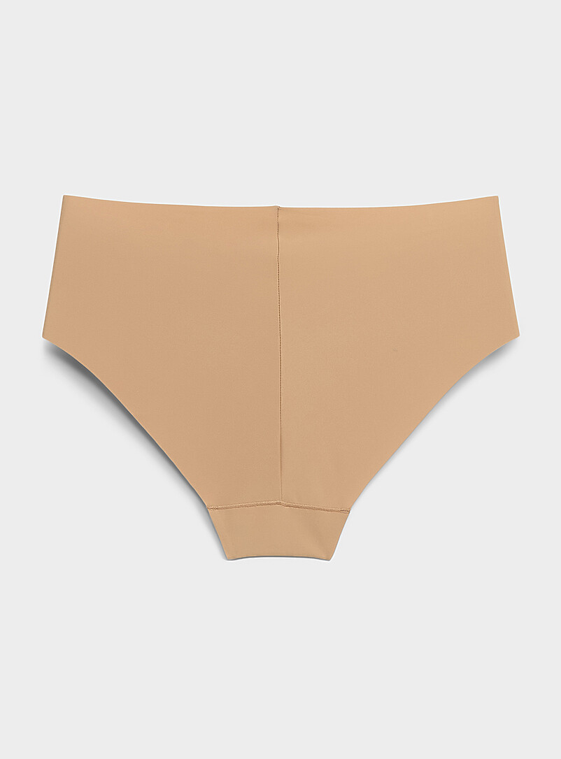 Miiyu: Le bikini coup&eacute; laser extensible Nylon recycl&eacute; Beige - Gr&egrave;ge pour femme