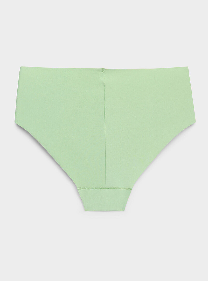 Miiyu Beige/Greige Stretch Laser-cut bikini panty Recycled nylon for women
