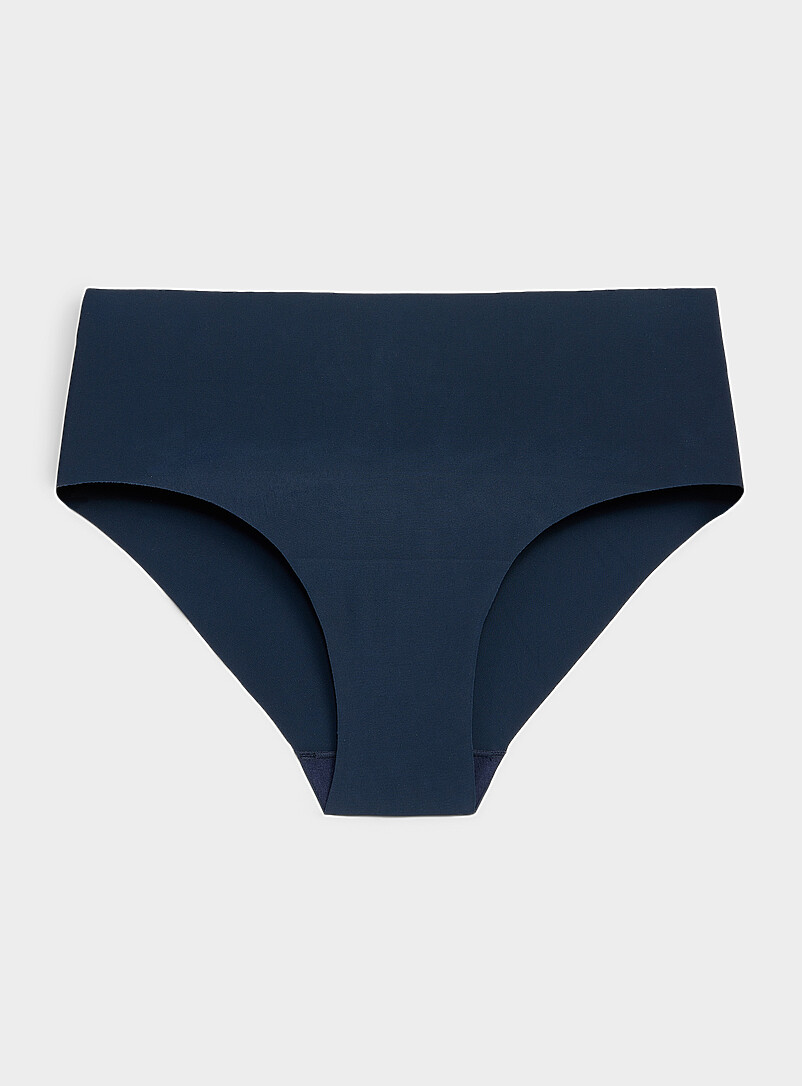 Miiyu Beige/Greige Stretch Laser-cut bikini panty Recycled nylon for women