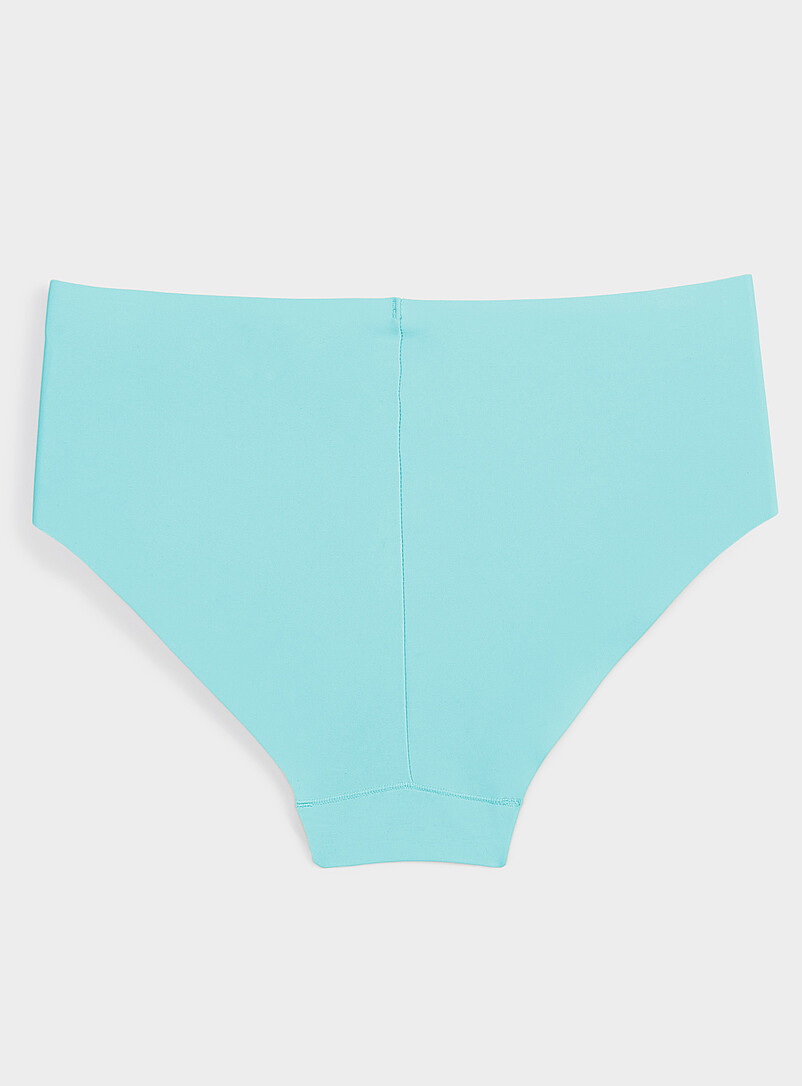 Miiyu Beige/Greige Stretch Laser-cut bikini panty Recycled nylon for women