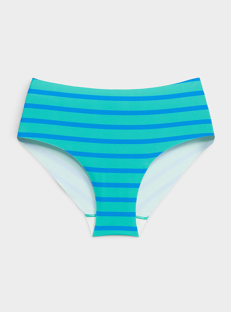 Miiyu: Le bikini coup&eacute; laser extensible Nylon recycl&eacute; Beige - Gr&egrave;ge pour femme