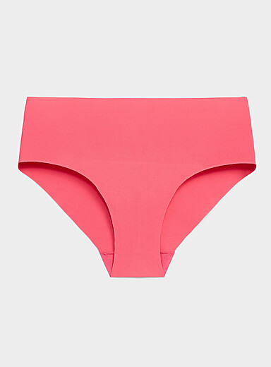 Miiyu Salmon/Coral Stretch Laser-cut bikini panty Recycled nylon for women