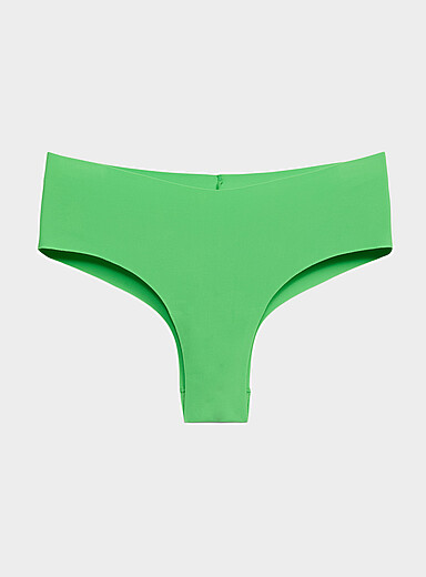 Miiyu Green Dense laser-cut Brazilian panty Recycled nylon for women