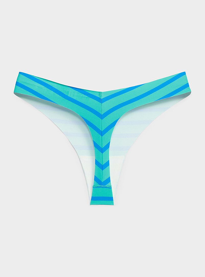 Miiyu: Le tanga dense coup&eacute; laser Nylon recycl&eacute; Beige pour femme