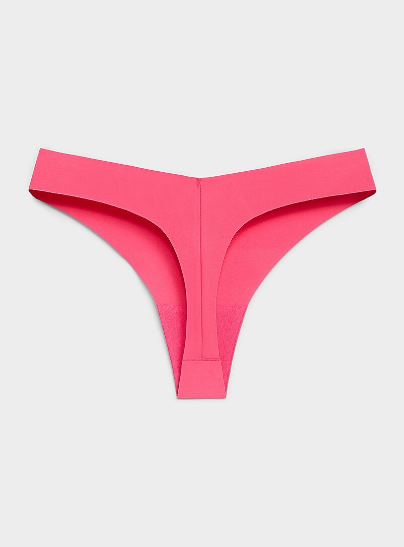 Miiyu: Le tanga dense coup&eacute; laser Nylon recycl&eacute; Beige pour femme