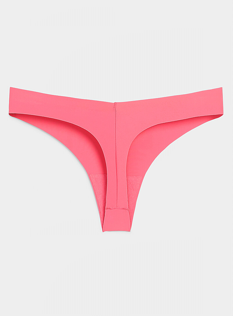 Miiyu: Le tanga dense coup&eacute; laser Nylon recycl&eacute; Beige pour femme