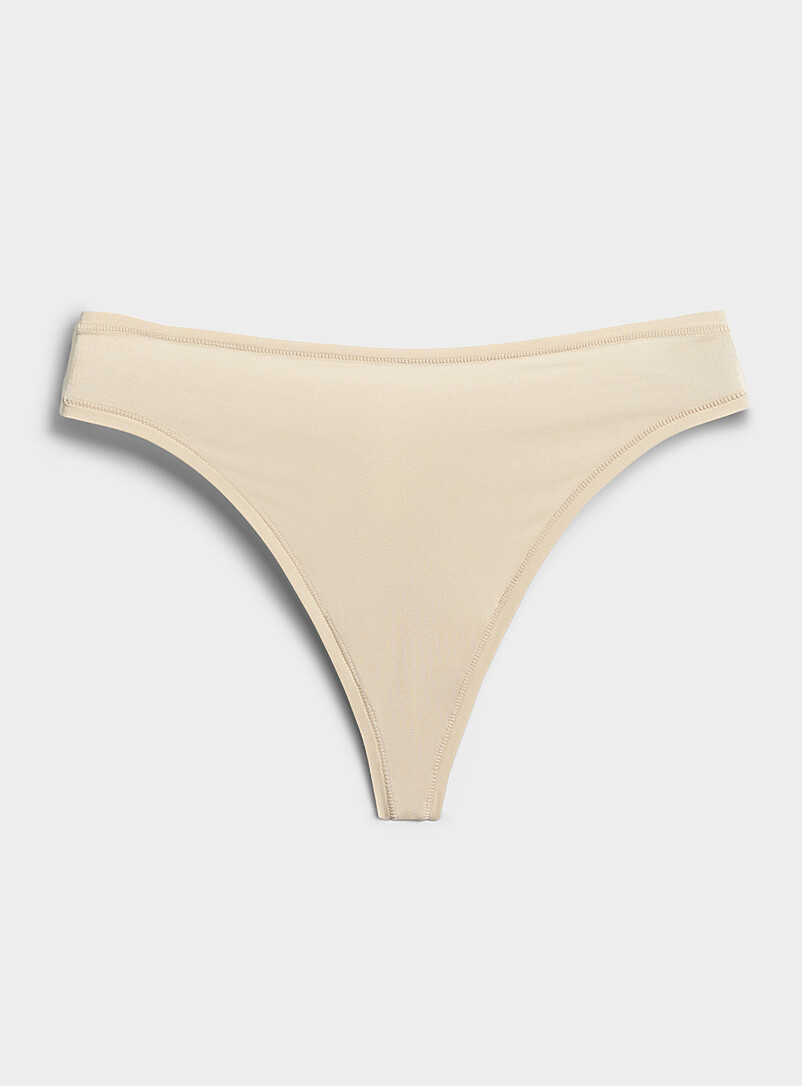 Miiyu Blue Ultra-soft stretch high-cut thong Recycled nylon for women