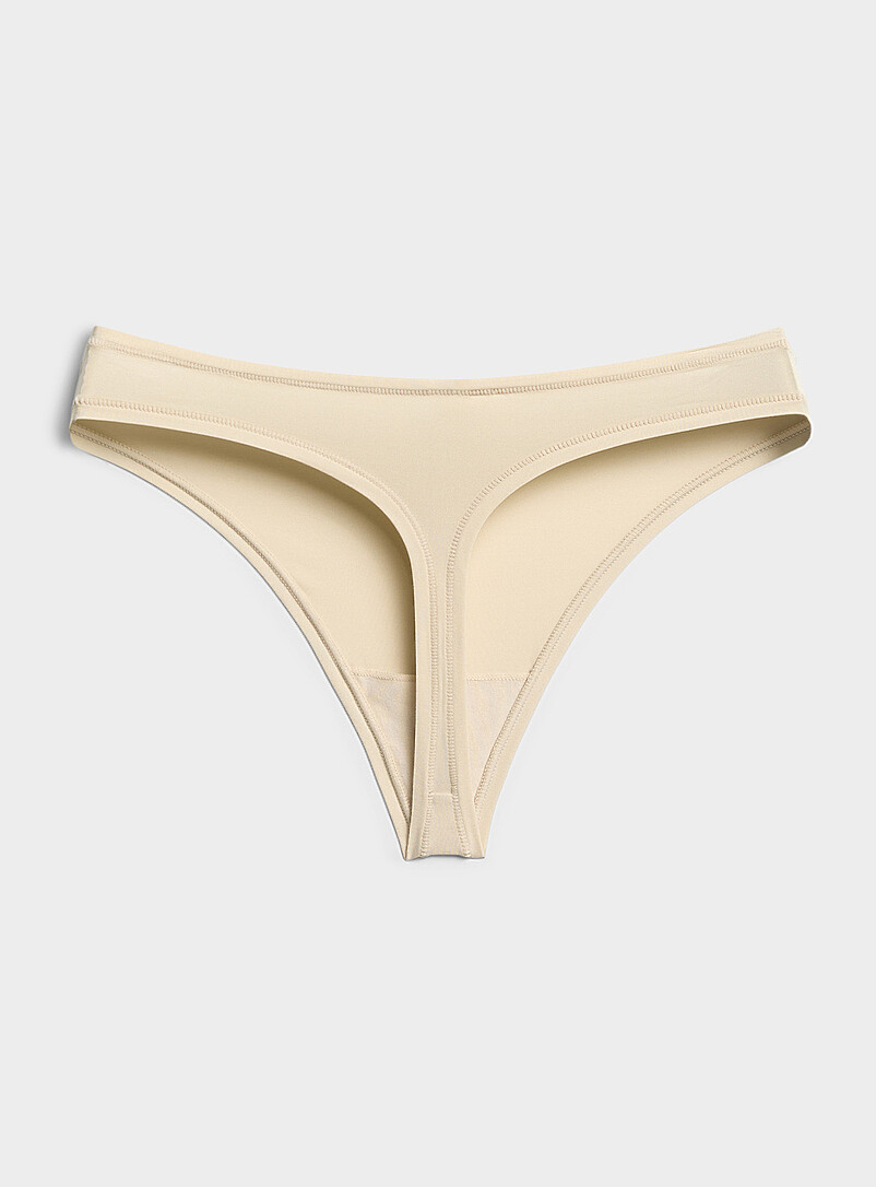 Miiyu Blue Ultra-soft stretch high-cut thong Recycled nylon for women