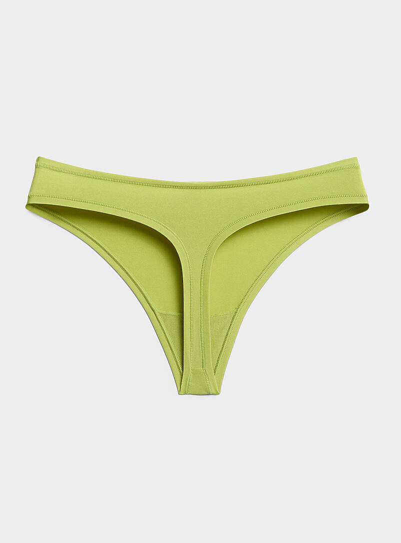 Miiyu Blue Ultra-soft stretch high-cut thong Recycled nylon for women