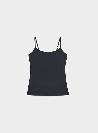 Twik: La camisole fines bretelles coton bio <b>Coupe ajust&eacute;e</b> Blanc pour femme