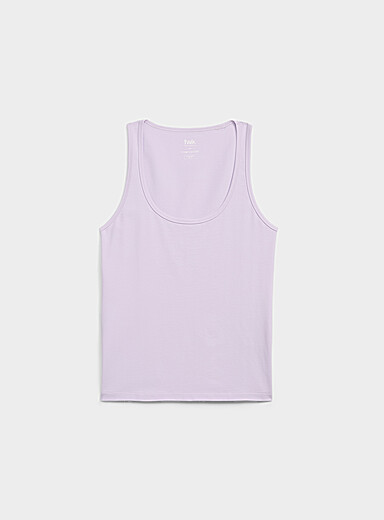 Twik: La camisole ajust&eacute;e col d&eacute;gag&eacute; Blanc assorti pour femme