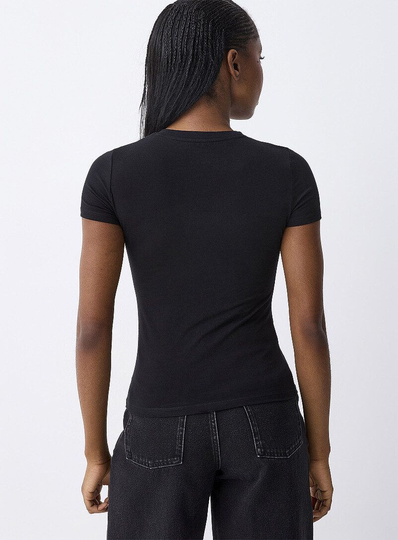 Twik Red Organic cotton crew-neck t-shirt <b>Super slim fit</b> for women