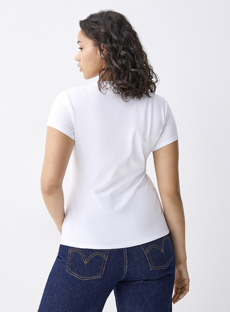 Twik Red Organic cotton crew-neck t-shirt <b>Super slim fit</b> for women
