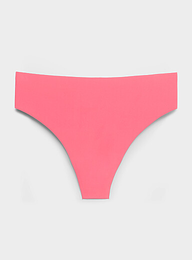 Stretch laser-cut high-waist thong Recycled nylon