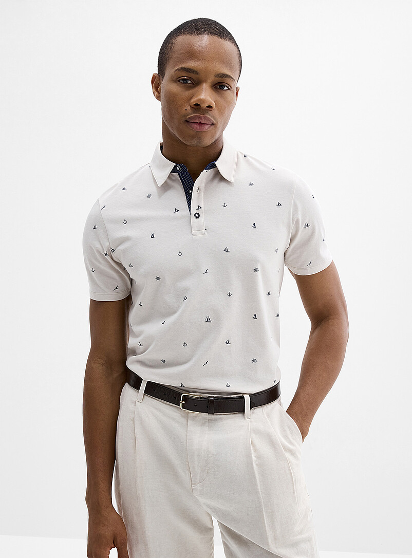 Le 31 Pearly Optical stripe mini-pattern polo <b>Standard fit</b> for men