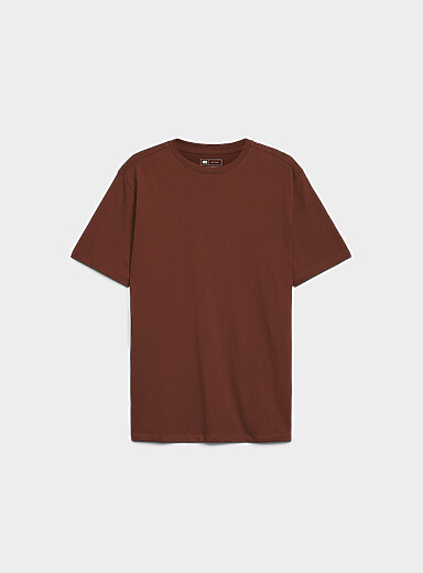 Le t-shirt col rond pur coton bio color&eacute; <b>Coupe standard</b>