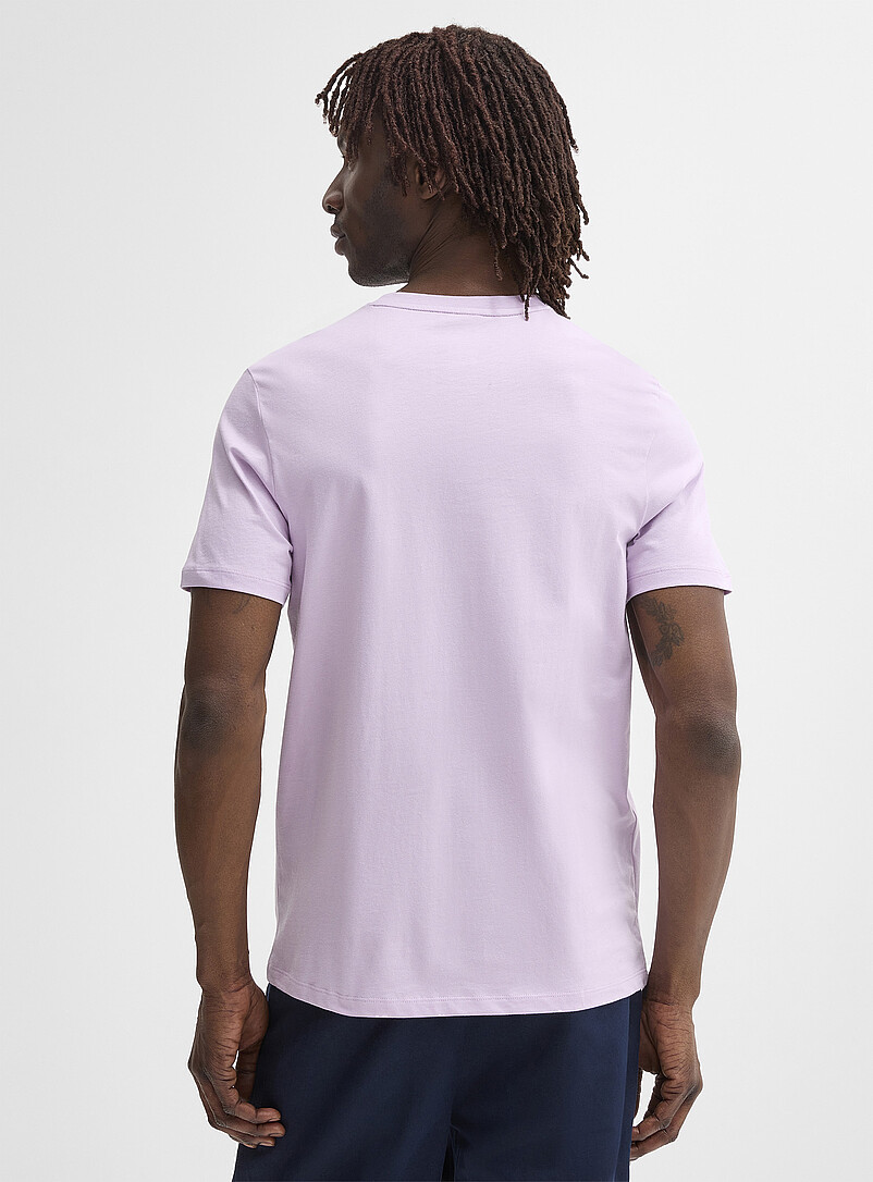 Le 31: Le t-shirt col rond pur coton bio color&eacute; <b>Coupe standard</b> Vert pistache - Menthe pour homme