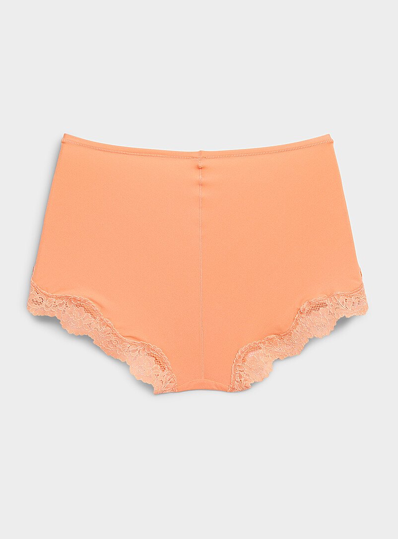 Miiyu Blue Lace trim solid boyshort Nylon and recycled nylon for women