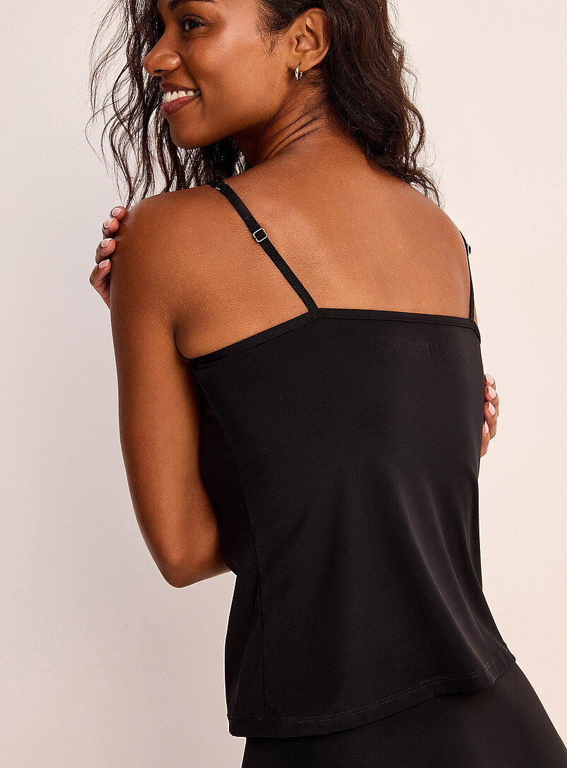 Miiyu Black Smoothing stretch V-neck cami for women