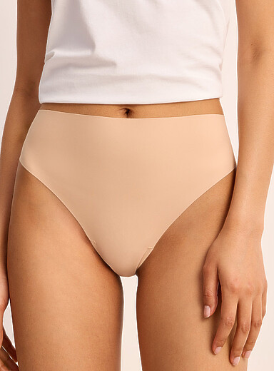 Stretch microfibre high-waist thong Recycled nylon