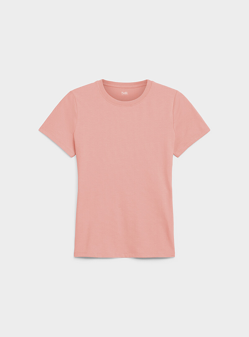 Twik: Le t-shirt coton bio uni <b>Coupe ajust&eacute;e</b> Blanc pour femme