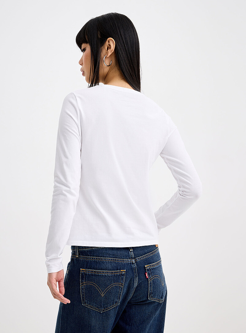 Twik: Le t-shirt manches longues coton bio <b>Coupe ajust&eacute;e</b> Noir pour femme